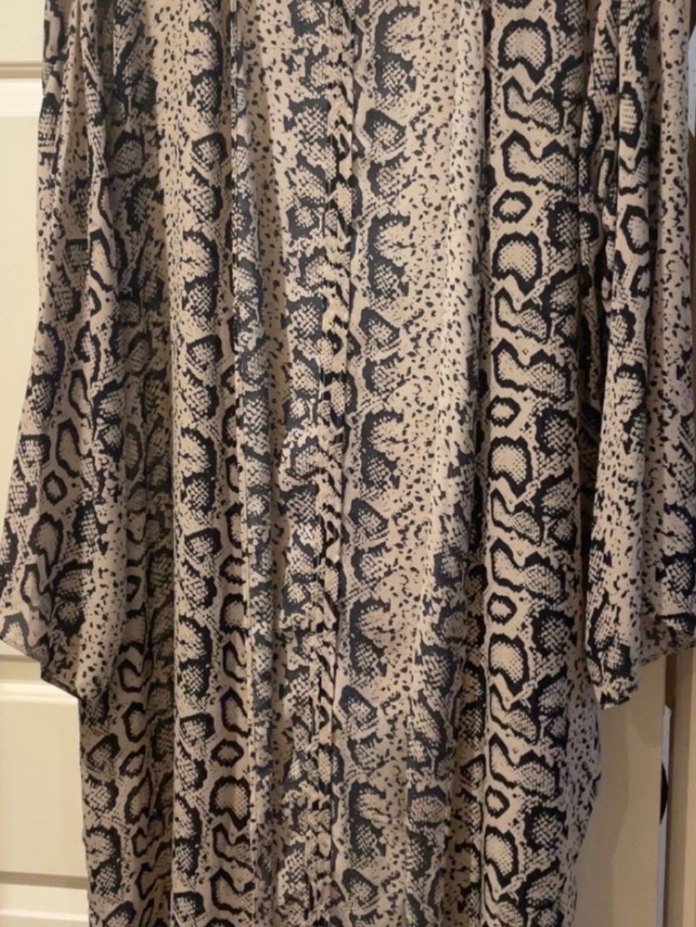 Buddy Love Snake-Print Kimono Cardigan - Black & Cream